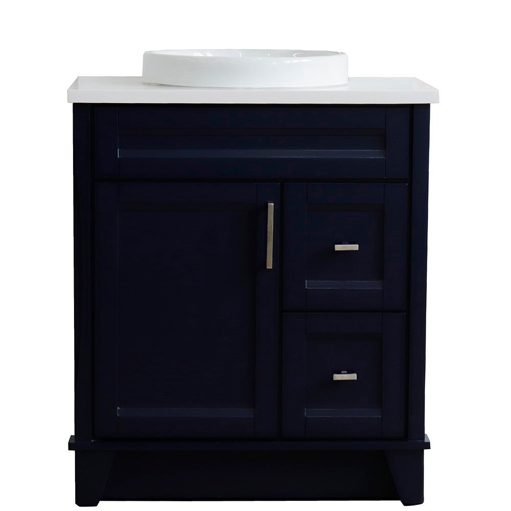 Bellaterra 400700-31-BU-WERD 31" Wood Single Vanity w/ Counter Top and Sink (Blue)