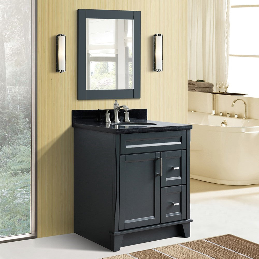 Bellaterra 400700-31-DG-BGO 31" Wood Single Vanity w/ Counter Top and Sink (Dark Gray)