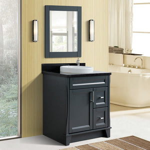 Bellaterra 400700-31-DG-BGRD 31" Wood Single Vanity w/ Counter Top and Sink (Dark Gray)