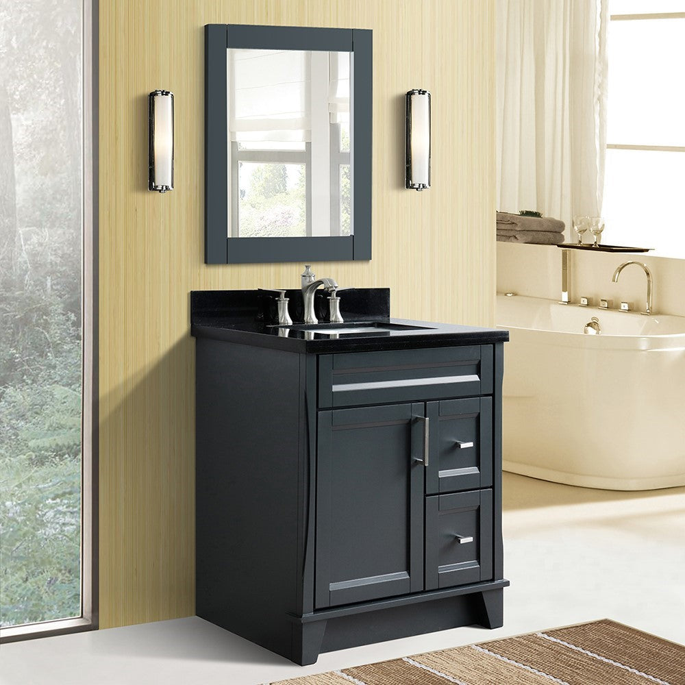 Bellaterra 400700-31-DG-BGR 31" Wood Single Vanity w/ Counter Top and Sink (Dark Gray)