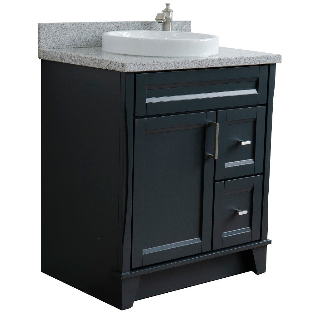 Bellaterra 400700-31-DG-GYRD 31" Wood Single Vanity w/ Counter Top and Sink (Dark Gray)