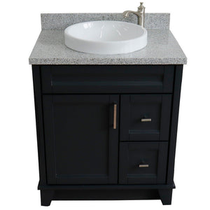 Bellaterra 400700-31-DG-GYRD 31" Wood Single Vanity w/ Counter Top and Sink (Dark Gray)