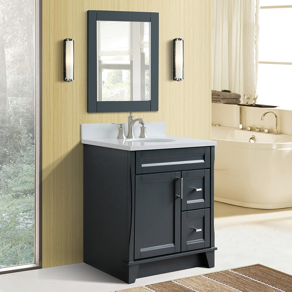 Bellaterra 400700-31-DG-WEO 31" Wood Single Vanity w/ Counter Top and Sink (Dark Gray)