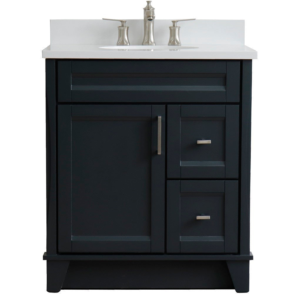 Bellaterra 400700-31-DG-WEO 31" Wood Single Vanity w/ Counter Top and Sink (Dark Gray)