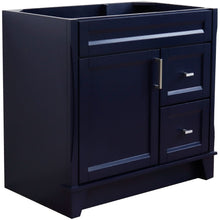 Load image into Gallery viewer, Bellaterra 400700-36L-BU-DG-WH 36&quot; Single Sink Vanity - Cabinet Only - Left Door , Blue, Front