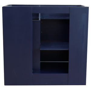 Bellaterra 400700-36L-BU-DG-WH 36" Single Sink Vanity - Cabinet Only - Left Door , Blue, Backside