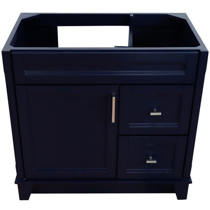 Bellaterra 400700-36L-BU-DG-WH 36" Single Sink Vanity - Cabinet Only - Left Door , Blue, Top View