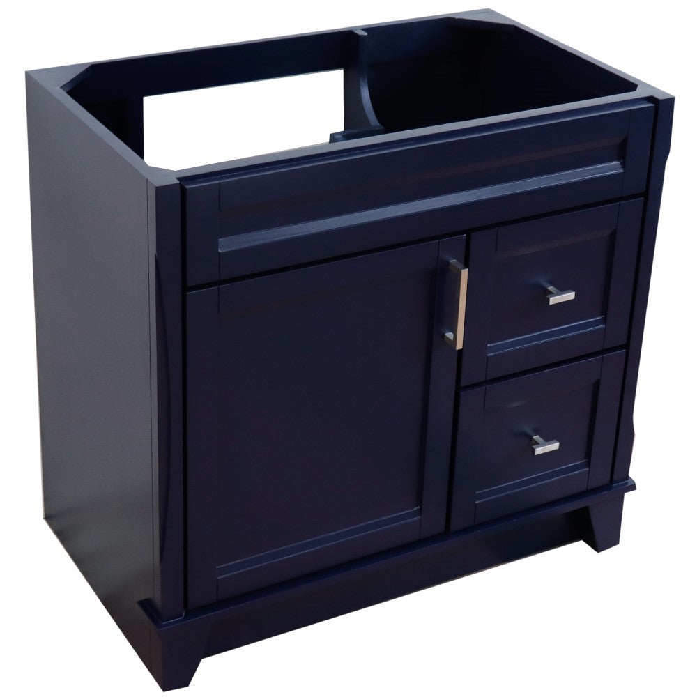 Bellaterra 400700-36L-BU-DG-WH 36" Single Sink Vanity - Cabinet Only - Left Door , Blue, Top View