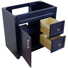 Load image into Gallery viewer, Bellaterra 400700-36L-BU-DG-WH 36&quot; Single Sink Vanity - Cabinet Only - Left Door , Blue, Top