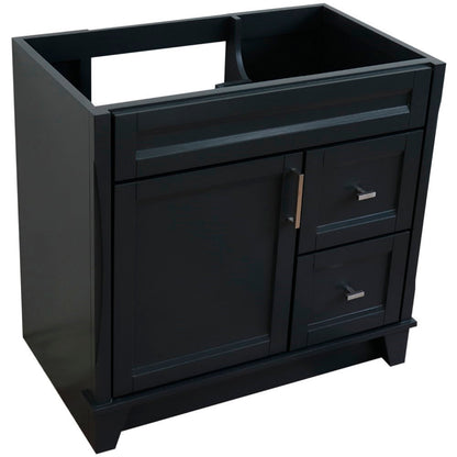 Bellaterra 400700-36L-BU-DG-WH 36" Single Sink Vanity - Cabinet Only - Left Door , Dark Gray, Top