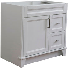 Load image into Gallery viewer, Bellaterra 400700-36L-BU-DG-WH 36&quot; Single Sink Vanity - Cabinet Only - Left Door , White, Front