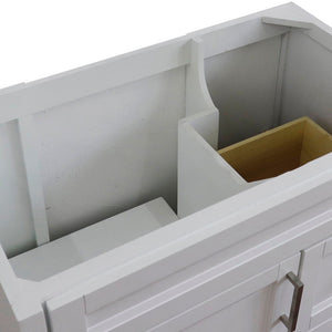 Bellaterra 400700-36L-BU-DG-WH 36" Single Sink Vanity - Cabinet Only - Left Door , White, Top
