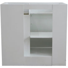Load image into Gallery viewer, Bellaterra 400700-36L-BU-DG-WH 36&quot; Single Sink Vanity - Cabinet Only - Left Door , White, Back Side