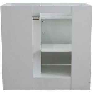 Bellaterra 400700-36L-BU-DG-WH 36" Single Sink Vanity - Cabinet Only - Left Door , White, Back Side