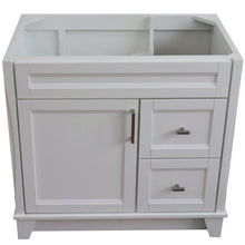 Load image into Gallery viewer, Bellaterra 400700-36L-BU-DG-WH 36&quot; Single Sink Vanity - Cabinet Only - Left Door , White, Top View