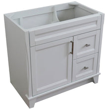 Load image into Gallery viewer, Bellaterra 400700-36L-BU-DG-WH 36&quot; Single Sink Vanity - Cabinet Only - Left Door , White, Top