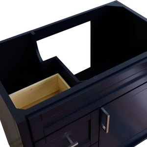 Bellaterra 400700-36R 36" Single Sink Vanity - Cabinet Only - Right Drawers - Blue, Close Top