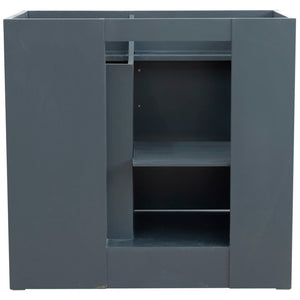 Bellaterra 400700-36R 36" Single Sink Vanity - Cabinet Only - Right Drawers - Dark Gray, Backside