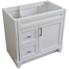 Load image into Gallery viewer, Bellaterra 400700-36R 36&quot; Single Sink Vanity - Cabinet Only - Right Drawers - White, Top Inside