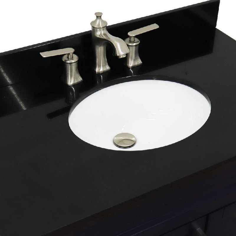 Bellaterra Gray 37" Single Sink Vanity, Center Sink- Right Drawers 400700-37R-DG Oval