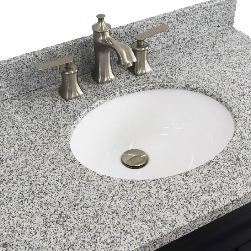 Bellaterra Gray 37" Single Sink Vanity, Center Sink- Right Drawers 400700-37R-DG Oval