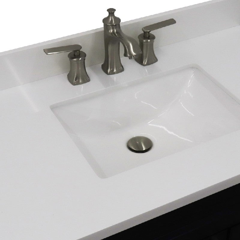 Bellaterra 37" Single Sink Gray Vanity, Counter Top and Center Sink - Left Door 400700-37L-DG