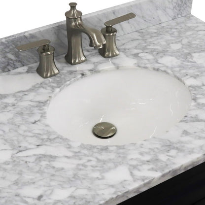 Bellaterra White 37" Single Vanity Center Sink/Left Door 400700-37L-WH Oval