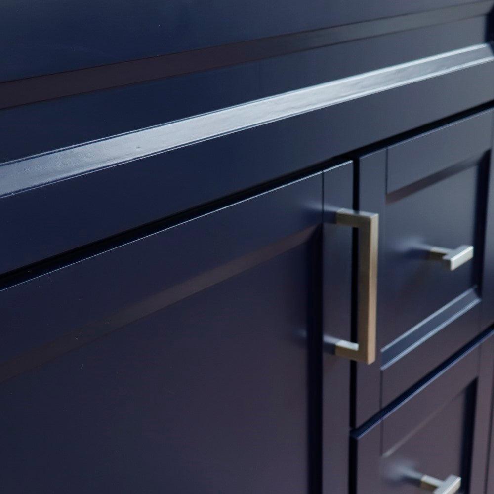 Bellaterra Blue 37" Single Sink Vanity with Counter Top and Left Sink -Left Door 400700-37L-BU