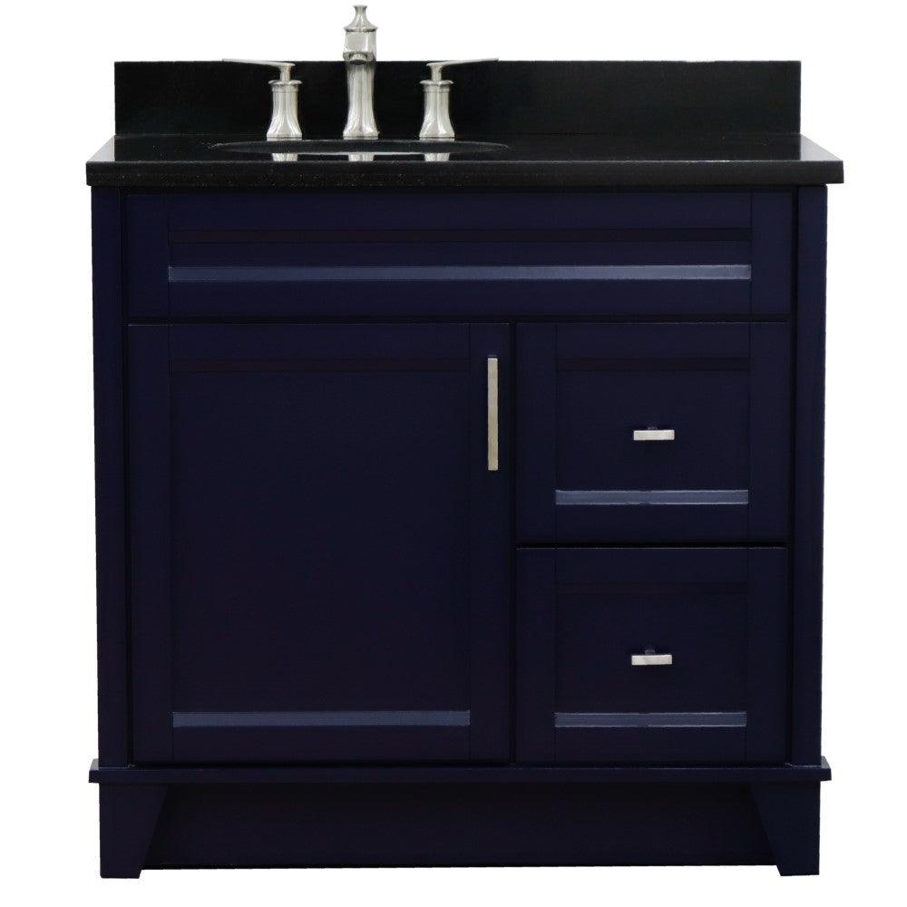 Bellaterra Blue 37" Single Sink Vanity with Counter Top and Left Sink -Left Door 400700-37L-BU