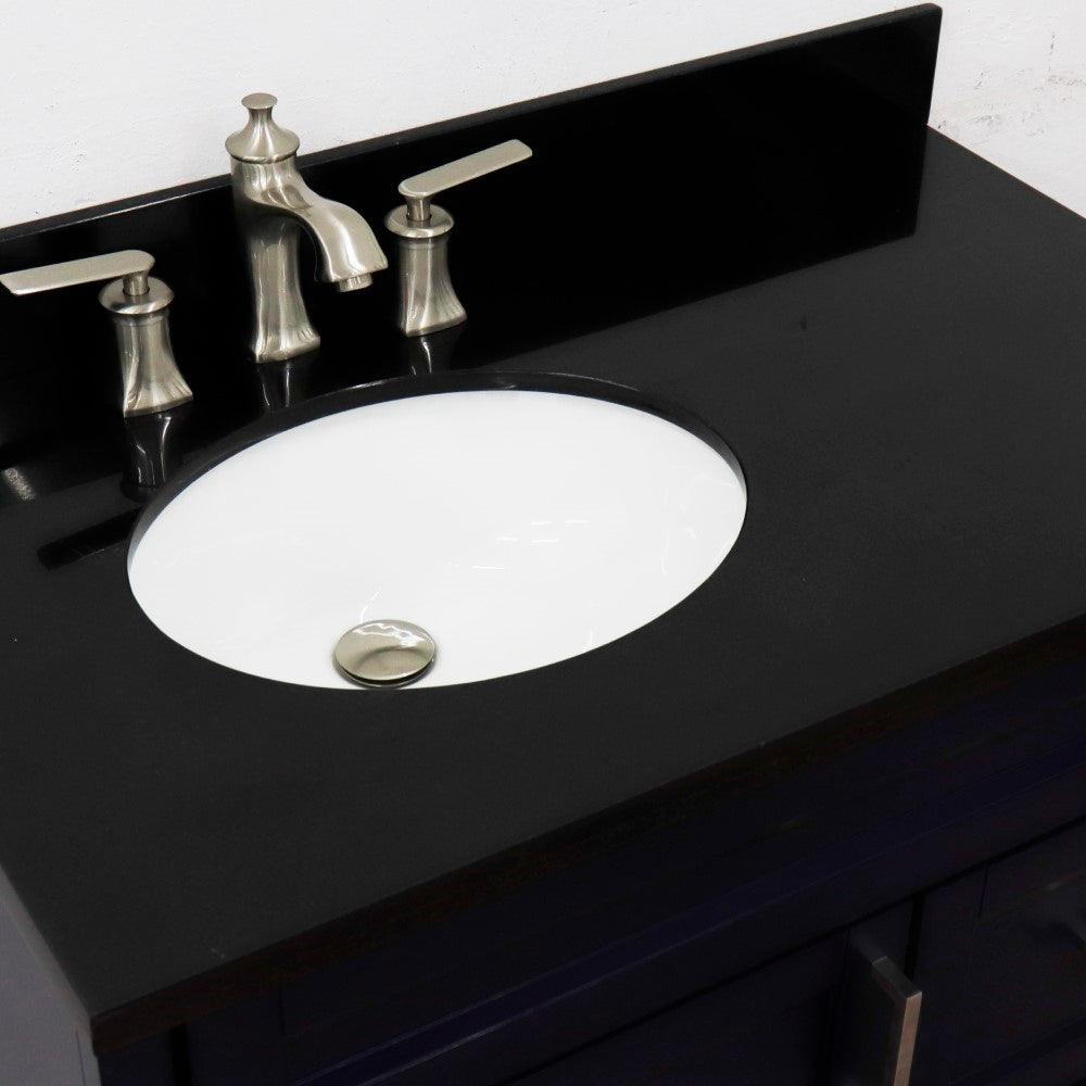 Bellaterra Blue 37" Single Sink Vanity with Counter Top and Left Sink -Left Door 400700-37L-BU