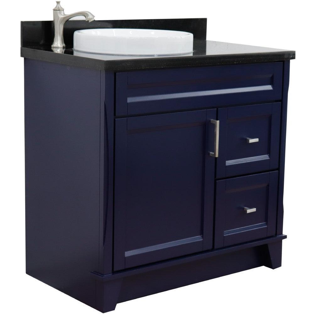 Bellaterra Blue 37" Single Sink Vanity with Counter Top and Left Sink -Left Door 400700-37L-BU