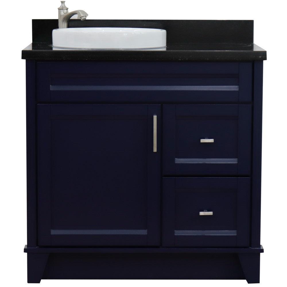 Bellaterra Blue 37" Single Sink Vanity with Counter Top and Left Sink -Left Door 400700-37L-BU