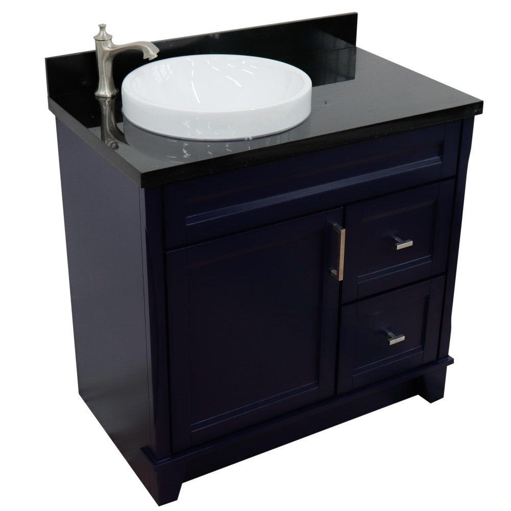 Bellaterra Blue 37" Single Sink Vanity with Counter Top and Left Sink -Left Door 400700-37L-BU