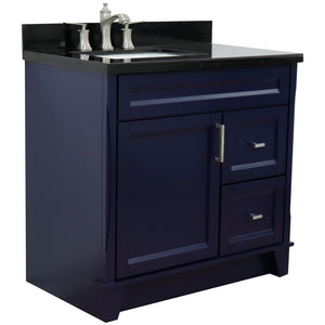 Bellaterra Blue 37" Single Sink Vanity with Counter Top and Left Sink -Left Door 400700-37L-BU