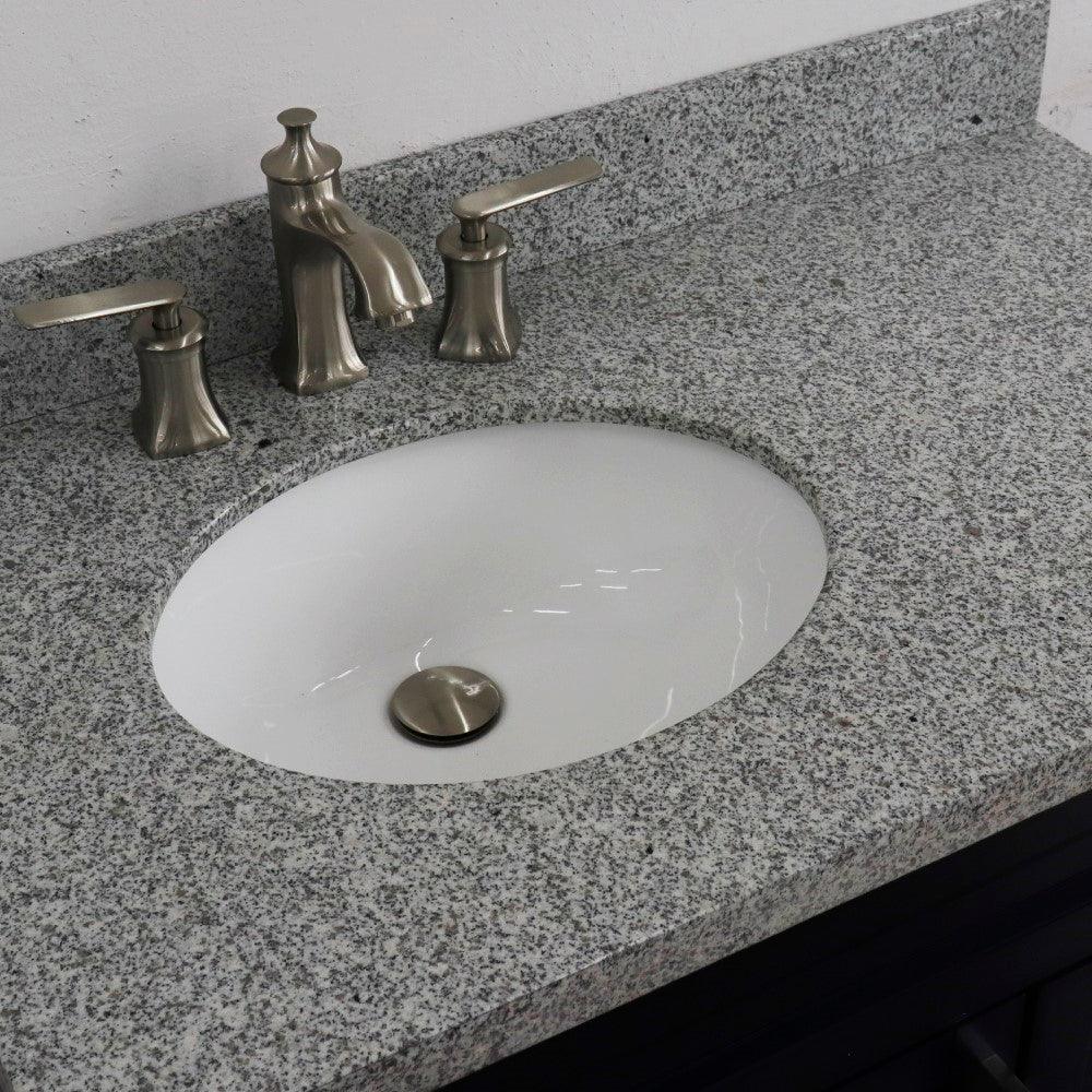 Bellaterra Blue 37" Single Sink Vanity with Counter Top and Left Sink -Left Door 400700-37L-BU