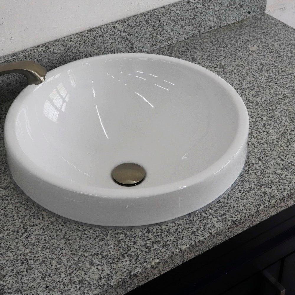 Bellaterra Blue 37" Single Sink Vanity with Counter Top and Left Sink -Left Door 400700-37L-BU