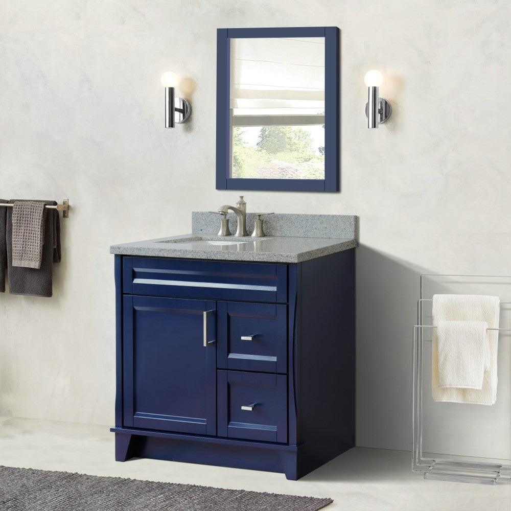 Bellaterra Blue 37" Single Sink Vanity with Counter Top and Left Sink -Left Door 400700-37L-BU