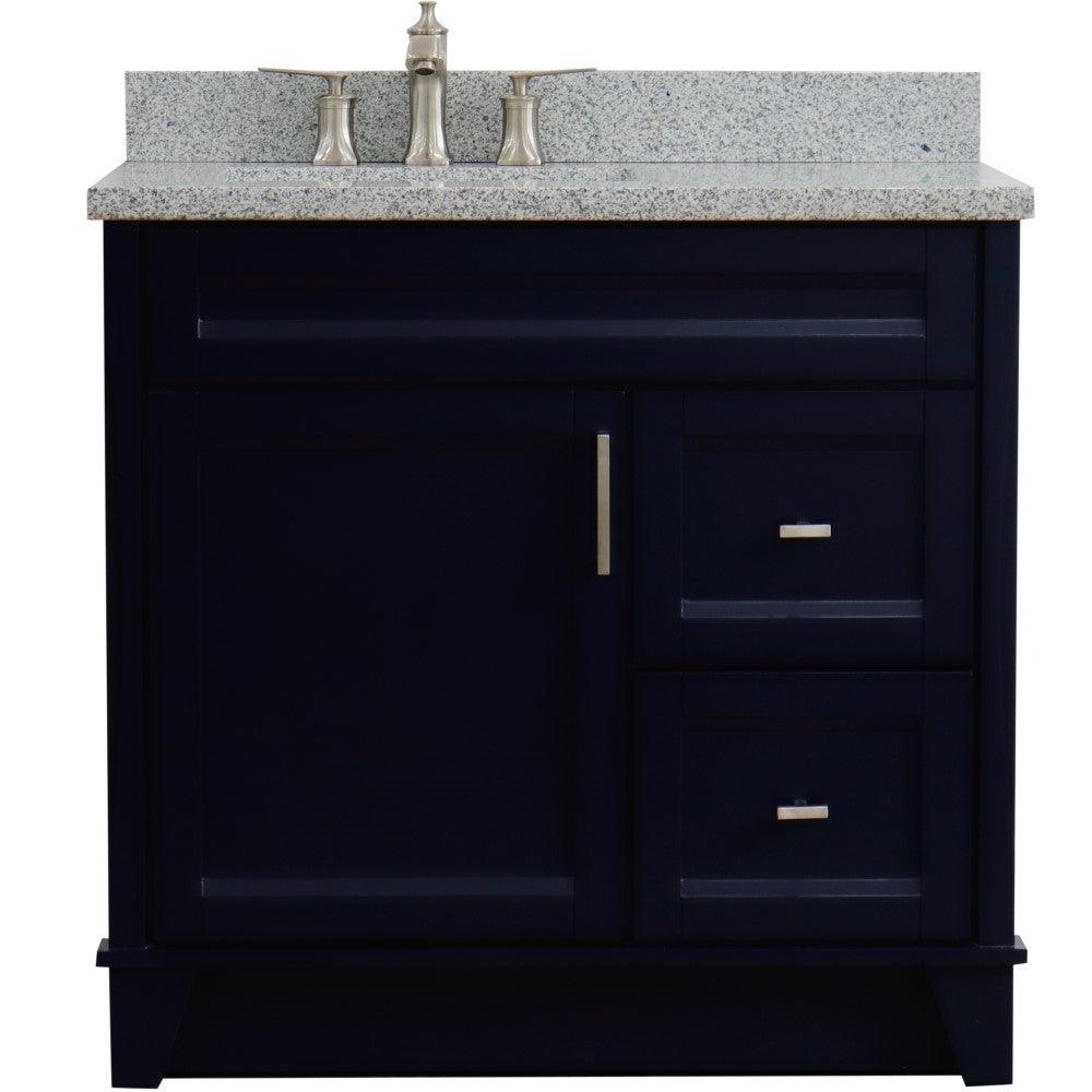 Bellaterra Blue 37" Single Sink Vanity with Counter Top and Left Sink -Left Door 400700-37L-BU
