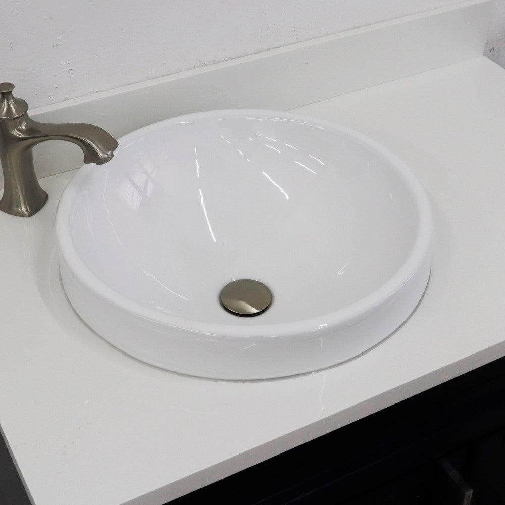 Bellaterra Blue 37" Single Sink Vanity with Counter Top and Left Sink -Left Door 400700-37L-BU