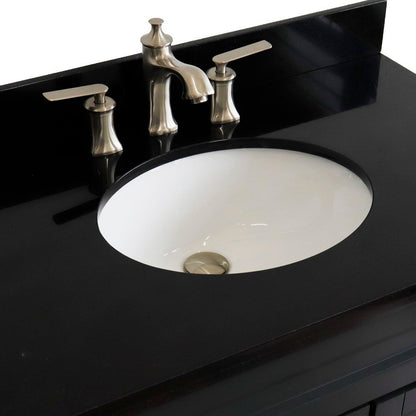 Bellaterra 37" Single Sink Gray Vanity, Counter Top and Center Sink - Left Door 400700-37L-DG Oval