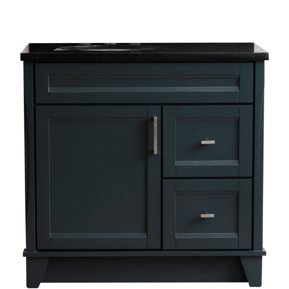 Bellaterra Terni Freestanding Gray 37" Single Sink Vanity, Counter Top, Left Sink - Left Door 400700-37L-DG