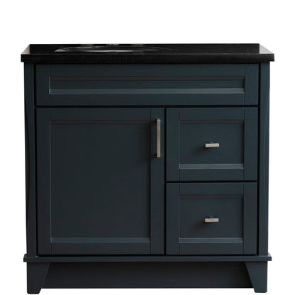 Bellaterra Terni Freestanding Gray 37" Single Sink Vanity, Counter Top, Left Sink - Left Door 400700-37L-DG