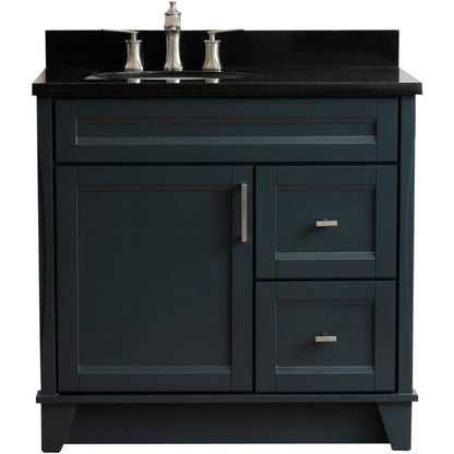 Bellaterra Gray 37" Single Sink Vanity, Left Sink & Door 400700-37L-DG Oval