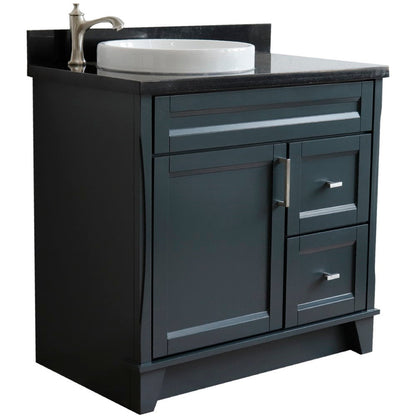 Bellaterra Gray 37" Single Sink Vanity, Left Sink & Door 400700-37L-DG Round