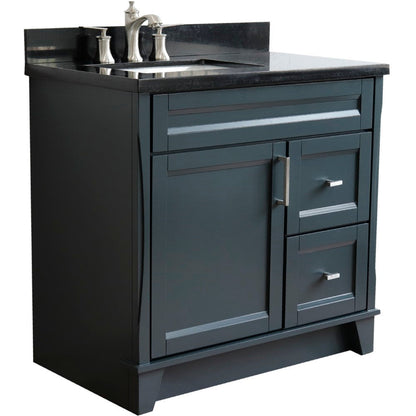 Bellaterra Gray 37" Single Sink Vanity, Left Sink & Door 400700-37L-DG Rectangle