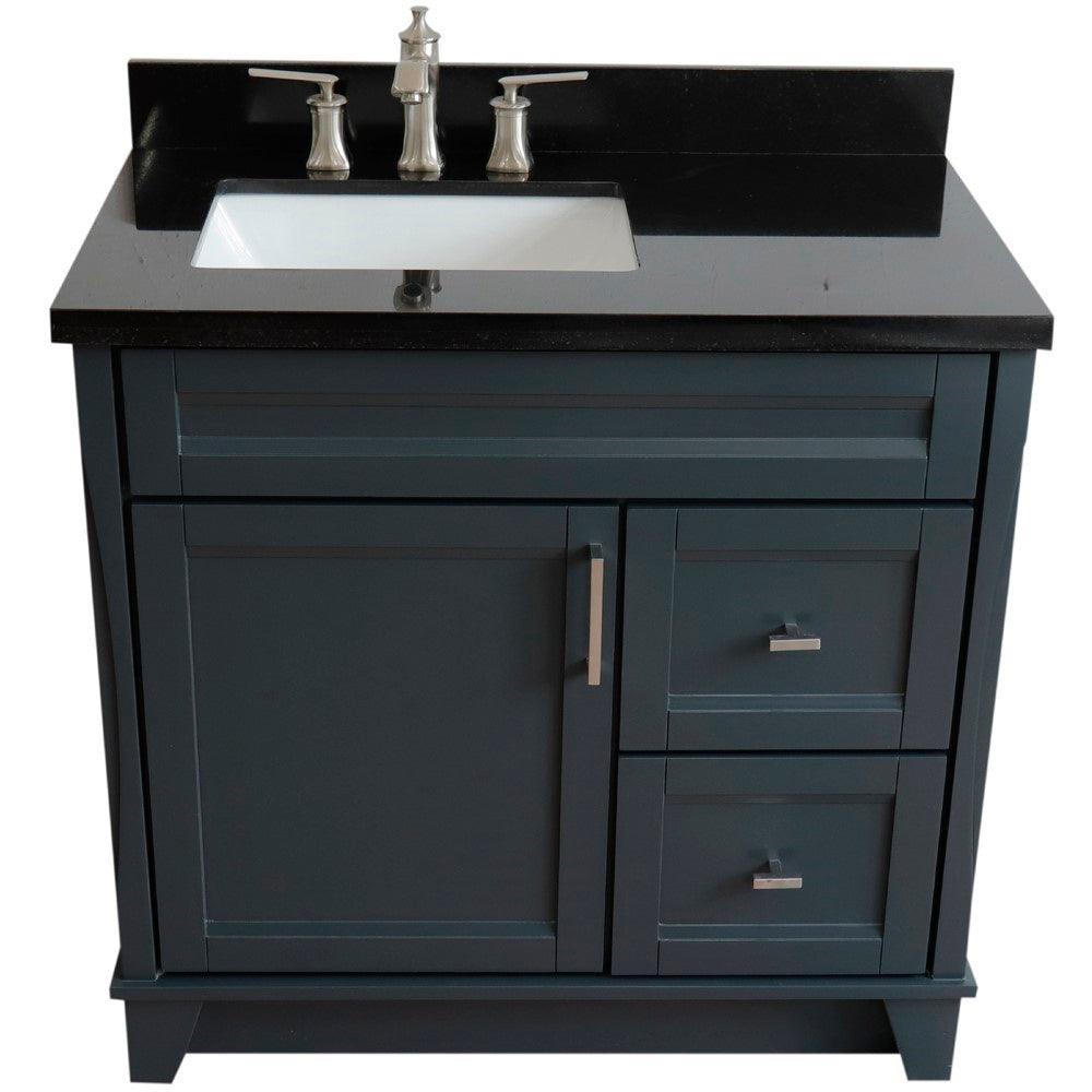 Bellaterra Gray 37" Single Sink Vanity, Left Sink & Door 400700-37L-DG Rectangle