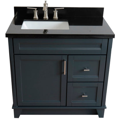 Bellaterra Gray 37" Single Sink Vanity, Left Sink & Door 400700-37L-DG Rectangle