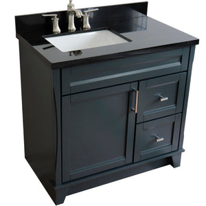 Bellaterra Gray 37" Single Sink Vanity, Left Sink & Door 400700-37L-DG Rectangle