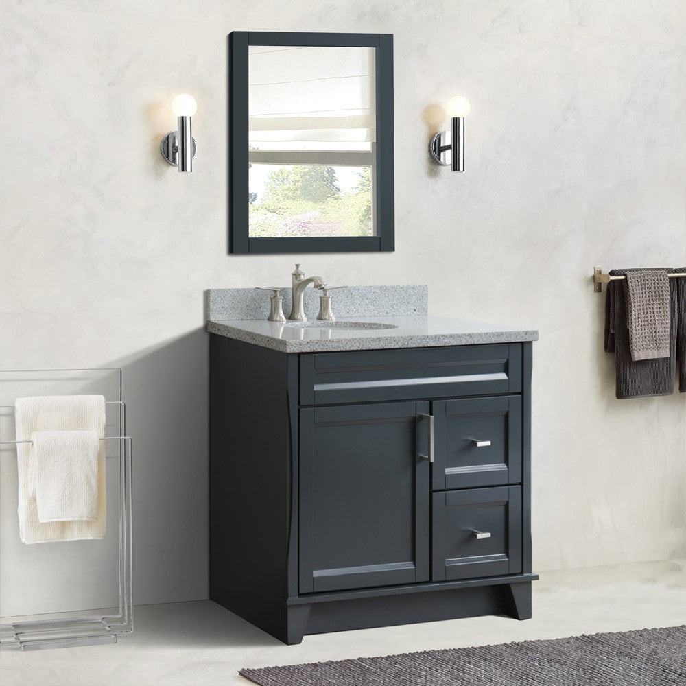 Bellaterra Terni Freestanding Gray 37" Single Sink Vanity, Counter Top, Left Sink - Left Door 400700-37L-DG