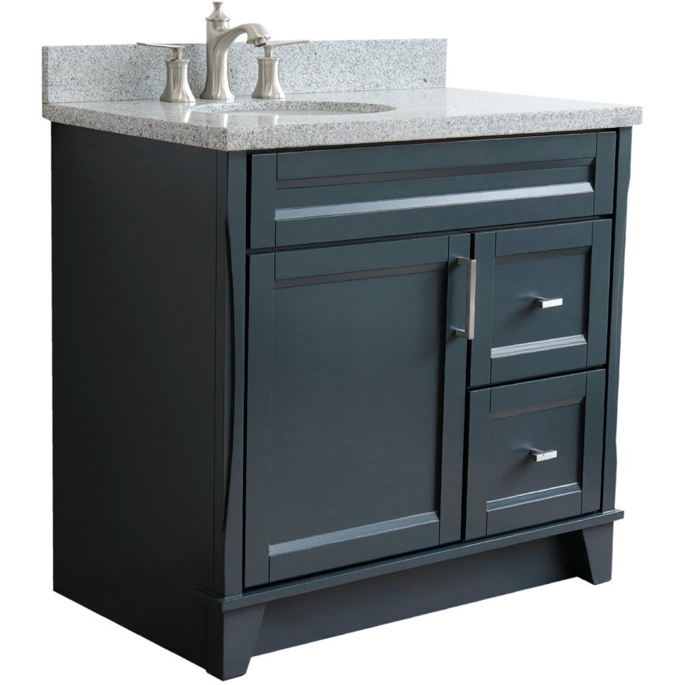 Bellaterra Terni Freestanding Gray 37" Single Sink Vanity, Counter Top, Left Sink - Left Door 400700-37L-DG